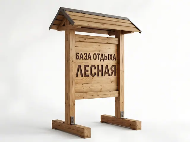 П-016 · Деревянная стела для эко-парков и баз отдыха