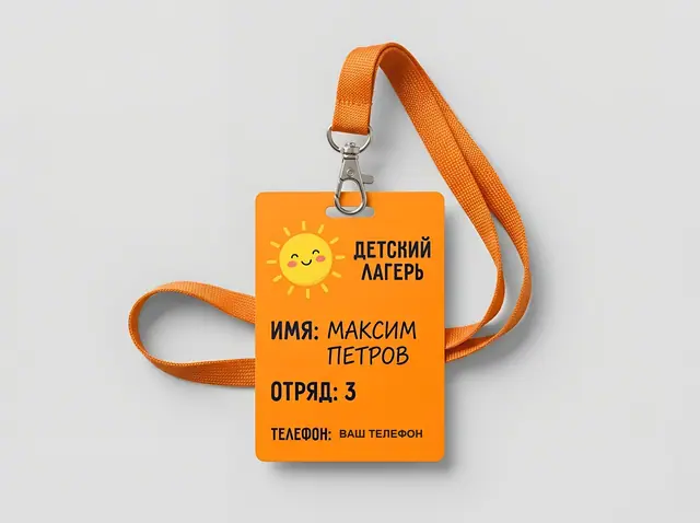 Ж-028 · Детский бейдж для лагеря и экскурсий