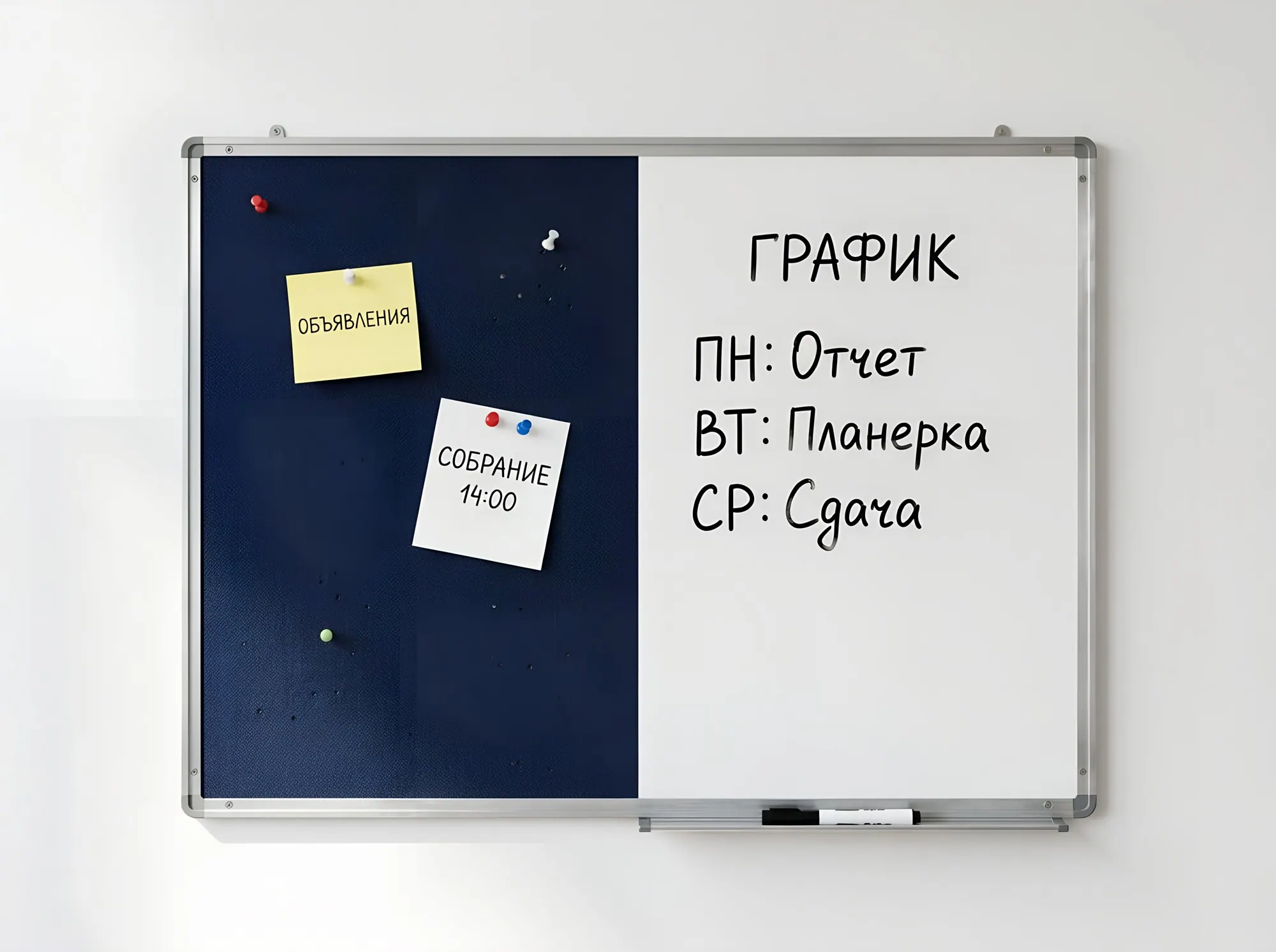 Доска объявлений текстильная и комбинированная, С-025