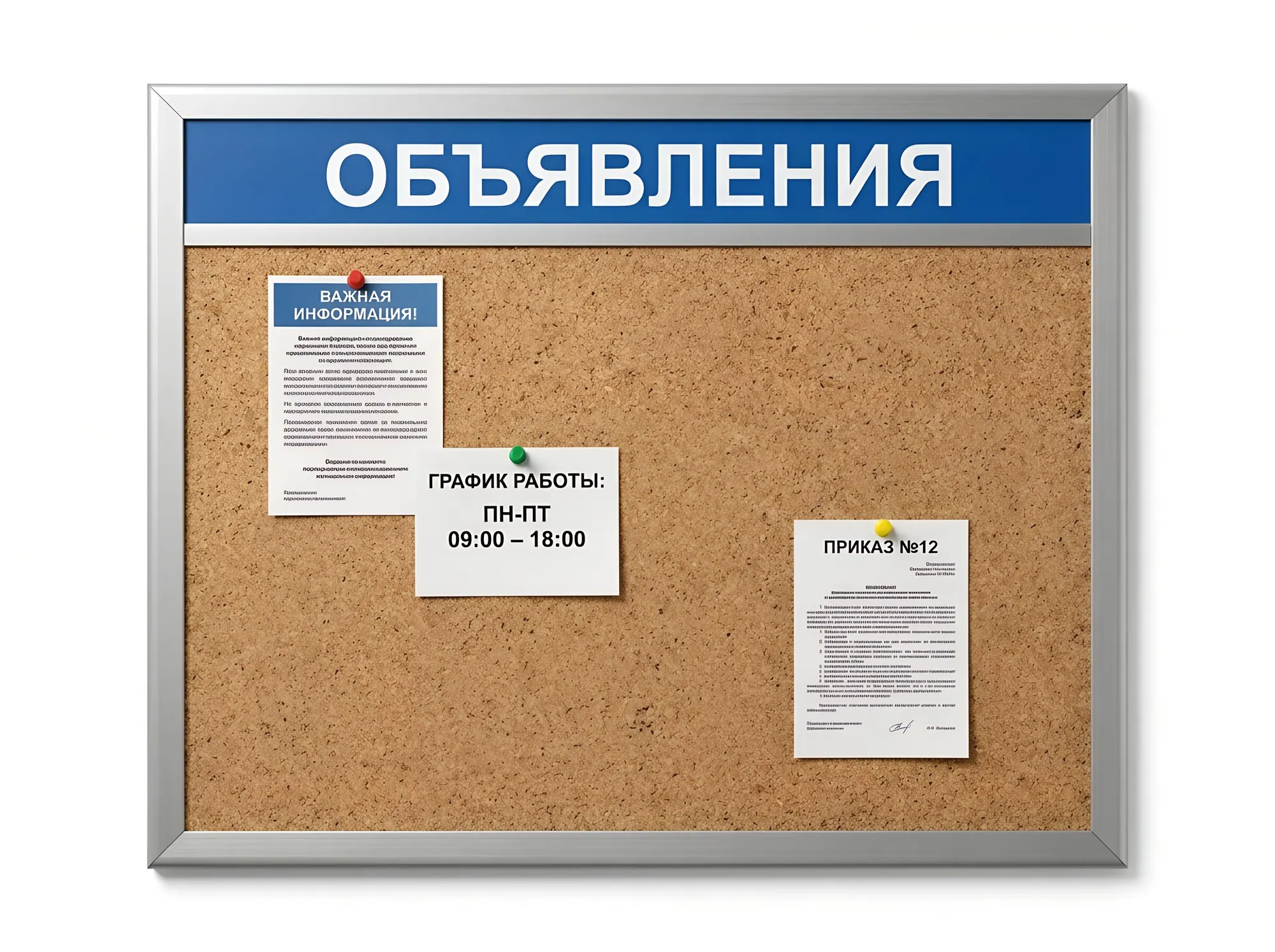 Доски объявлений: пробковые и текстильные, Р-002