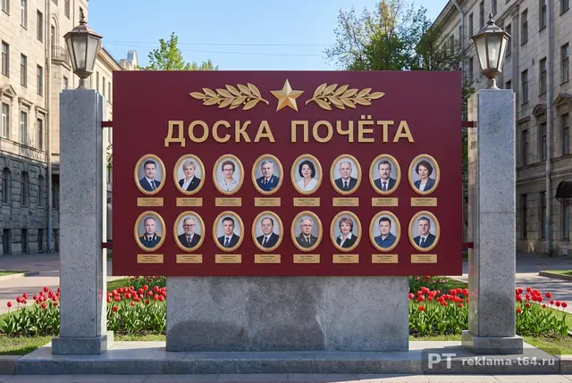 Д-018 · Доска почёта на гранитном цоколе