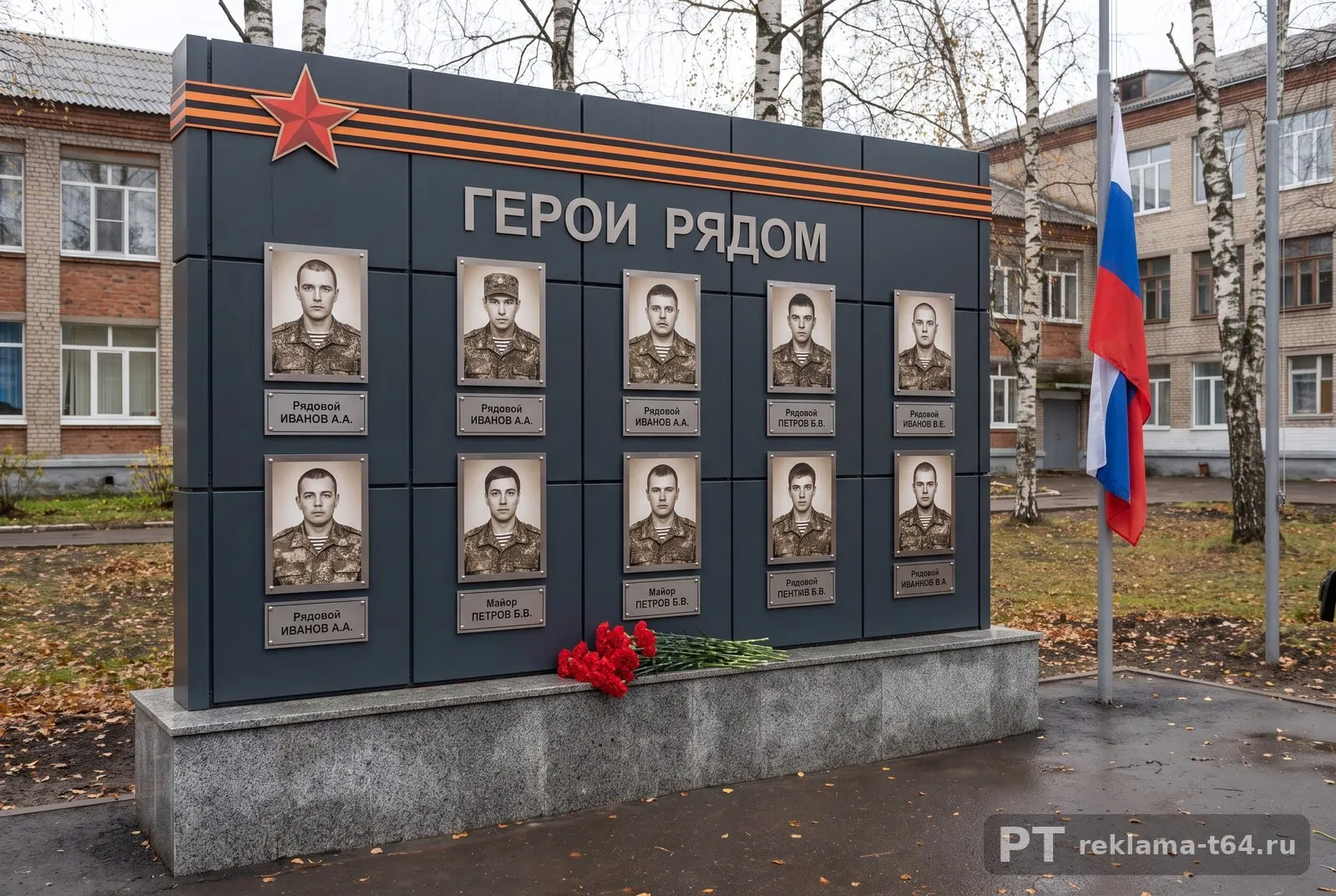Доска «Герои рядом» у школы, Д-025