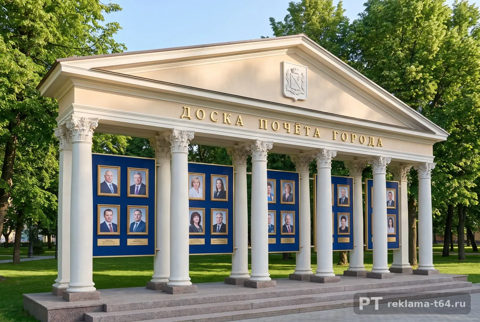 Доска почёта города с колоннадой, Д-021
