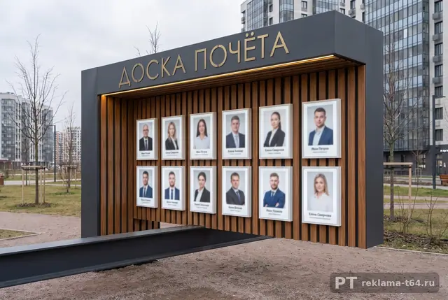 Д-019 · Современная доска почёта: графит и дерево