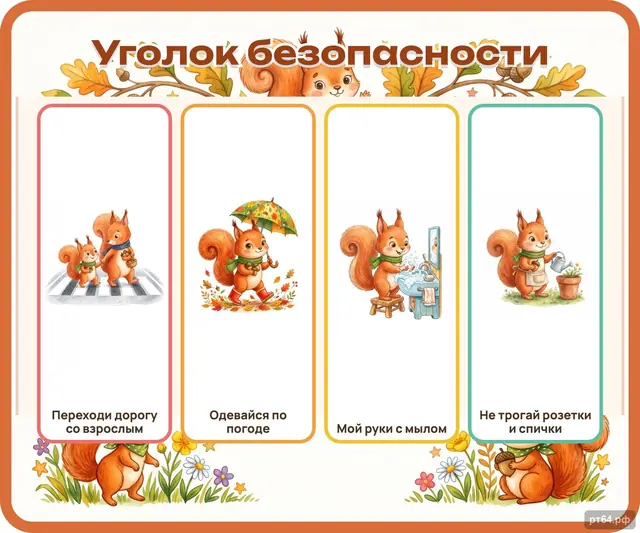 СД-1043 · Стенд «Уголок безопасности» для группы «Белочки»