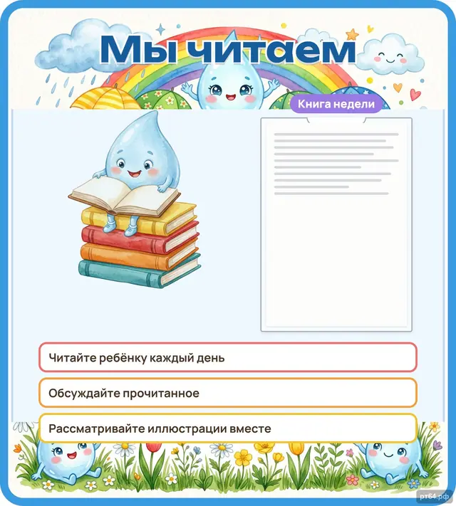СД-1101 · Стенд «Мы читаем» для группы «Капельки»