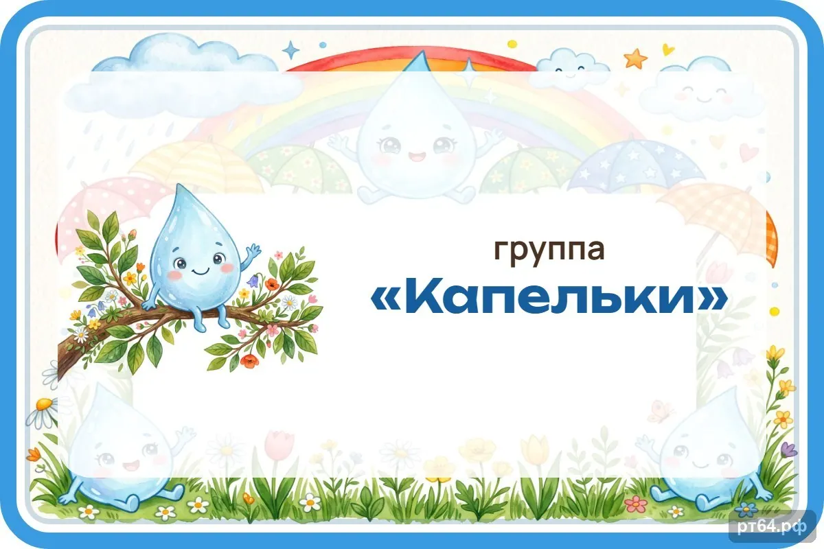 Стенд «Табличка на дверь» для группы «Капельки», СД-1106
