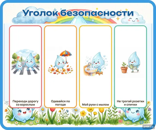 СД-1112 · Стенд «Уголок безопасности» для группы «Капельки»