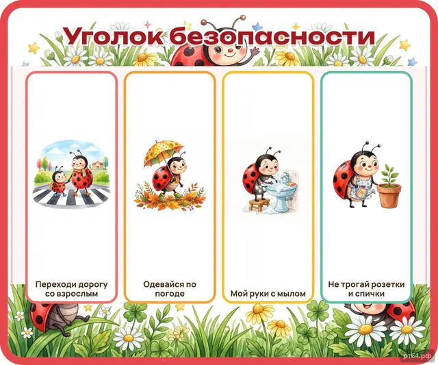СД-1135 · Стенд «Уголок безопасности» для группы «Коровки»