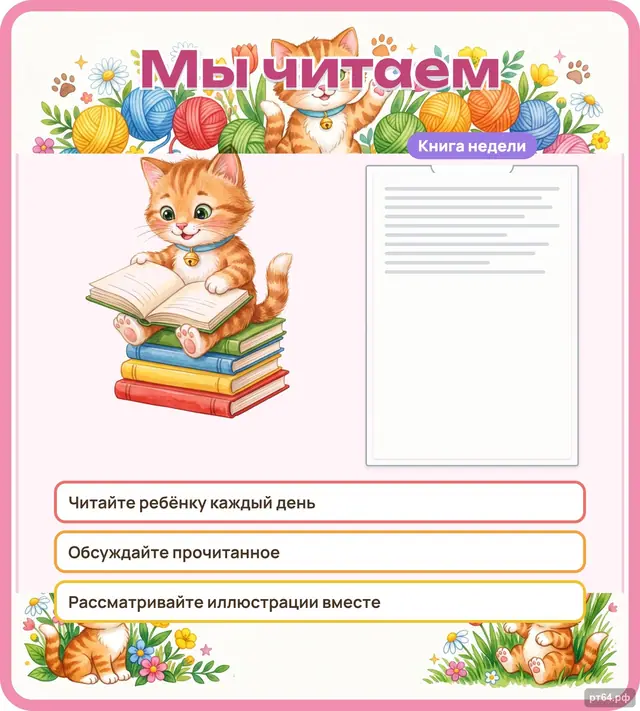 СД-1147 · Стенд «Мы читаем» для группы «Котята»