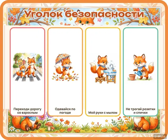 СД-1181 · Стенд «Уголок безопасности» для группы «Лисички»