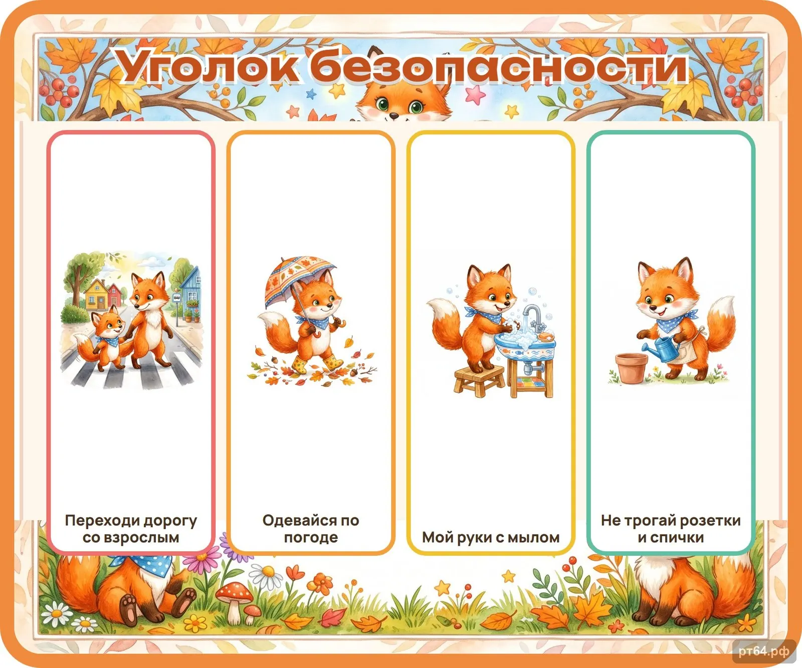 Стенд «Уголок безопасности» для группы «Лисички», СД-1181