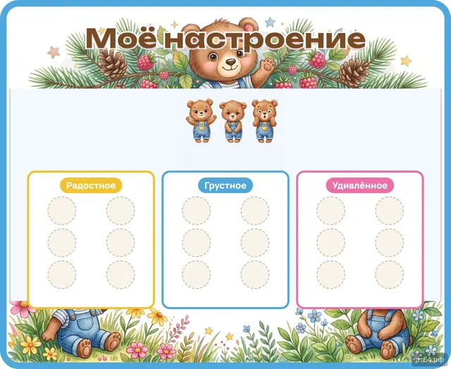 СД-1192 · Стенд «Моё настроение» для группы «Медвежата»