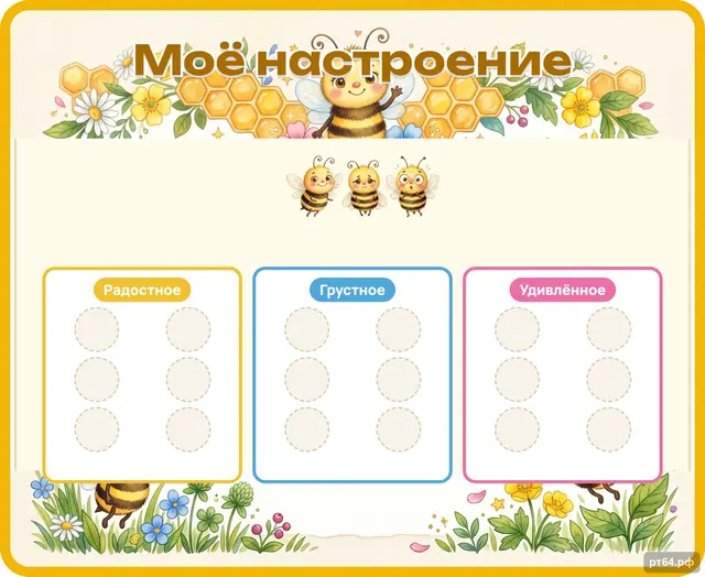 СД-1215 · Стенд «Моё настроение» для группы «Пчёлки»