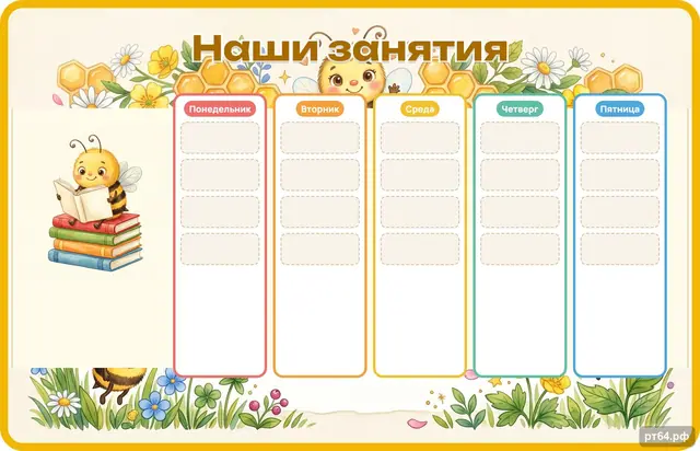 СД-1218 · Стенд «Наши занятия» для группы «Пчёлки»