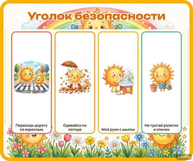 СД-1296 · Стенд «Уголок безопасности» для группы «Солнышко»