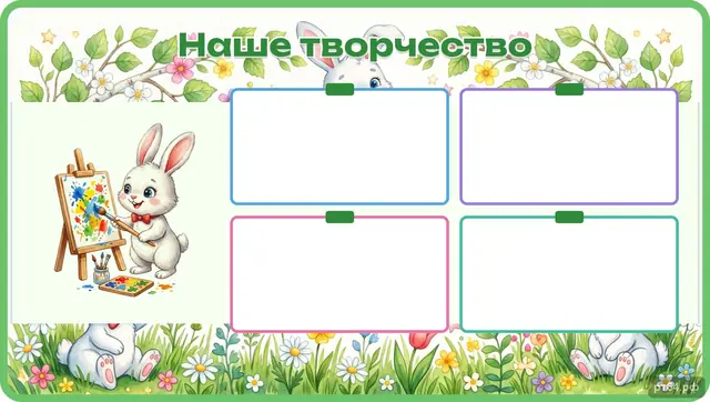 СД-1052 · Стенд «Наше творчество» для группы «Зайчики»