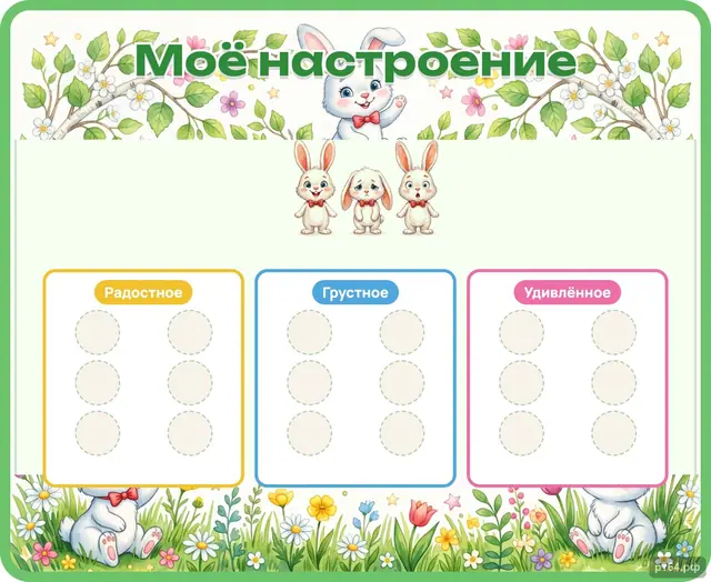 СД-1054 · Стенд «Моё настроение» для группы «Зайчики»