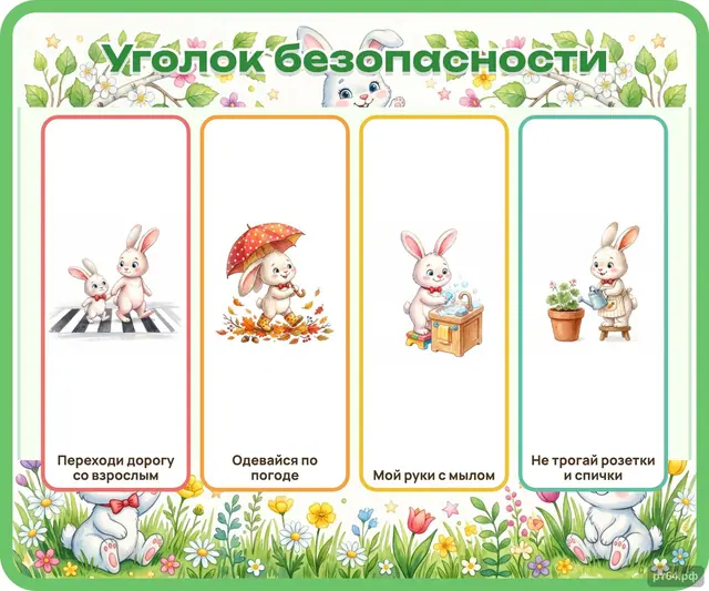 СД-1066 · Стенд «Уголок безопасности» для группы «Зайчики»