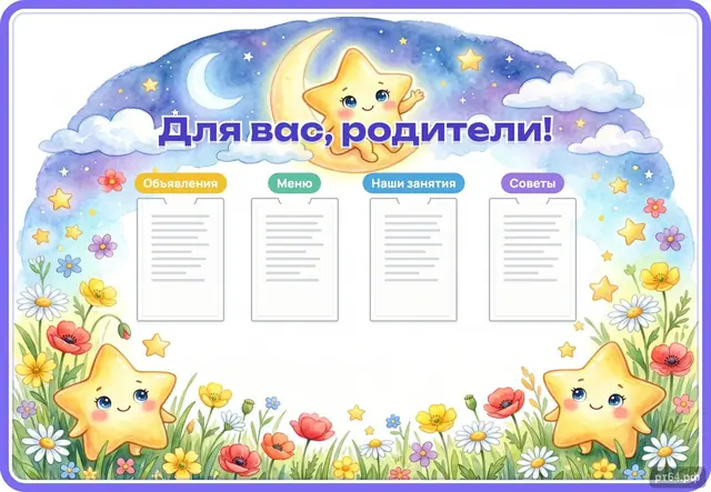 СД-1071 · Стенд «Для вас, родители» для группы «Звёздочки»