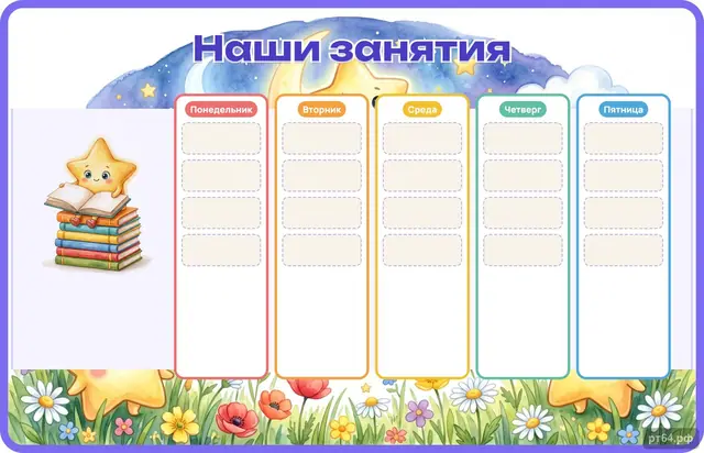 СД-1080 · Стенд «Наши занятия» для группы «Звёздочки»