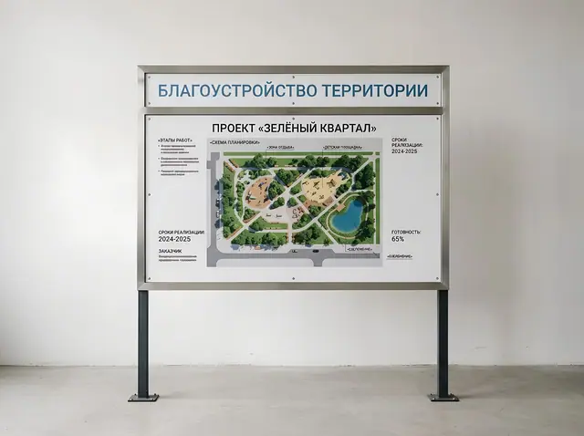Б-015 · Информационный щит объекта благоустройства