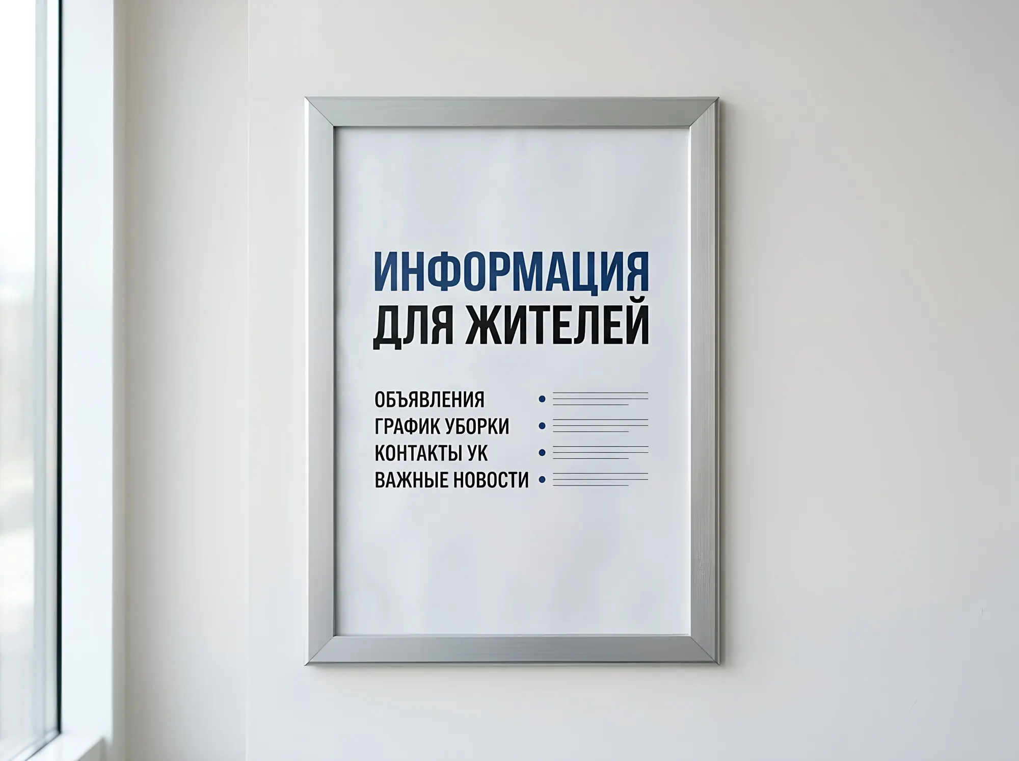 Клик-рамка настенная A4–A0, Т-020