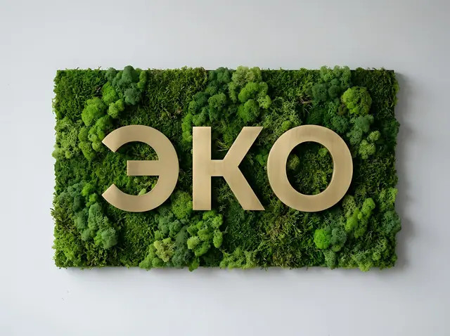О-025 · Логотип и панно из стабилизированного мха
