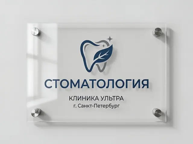 О-023 · Логотип из акрила на дистанционных держателях