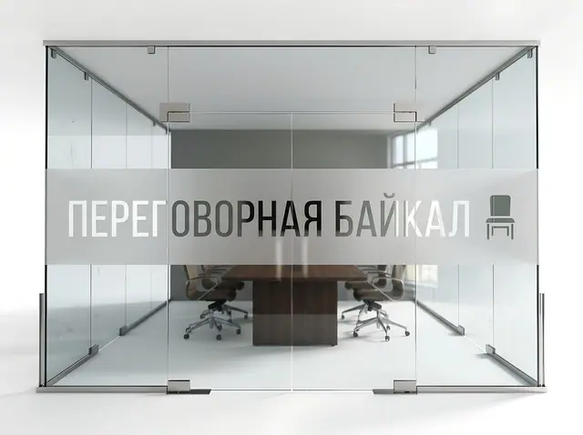 Н-017 · Маркировка стеклянных перегородок с названиями переговорных