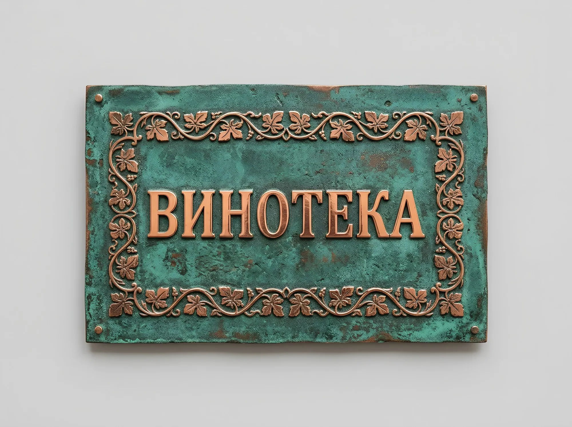 Медная табличка с патиной, Т-070