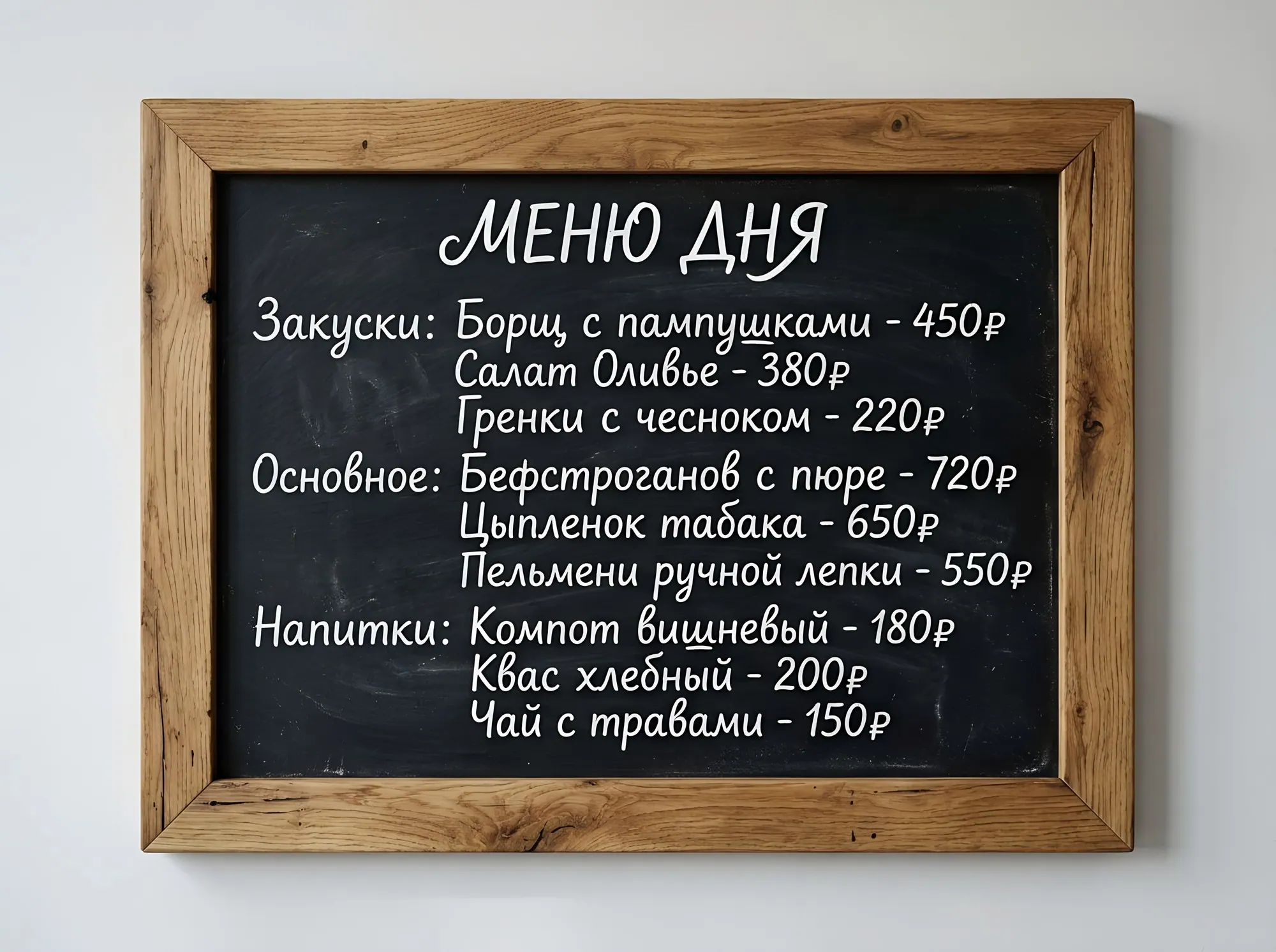 Меловые доски для кафе и магазинов, Р-011