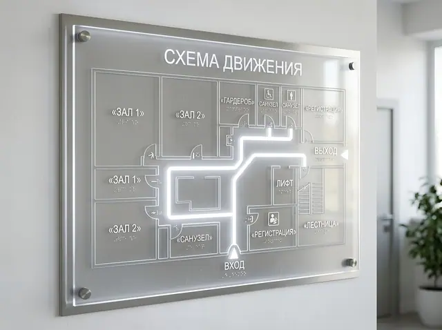 М-016 · Тактильная мнемосхема с подсветкой для слабовидящих