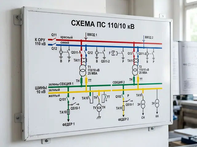 М-007 · Мнемосхема технологическая (диспетчерская, оперативная)