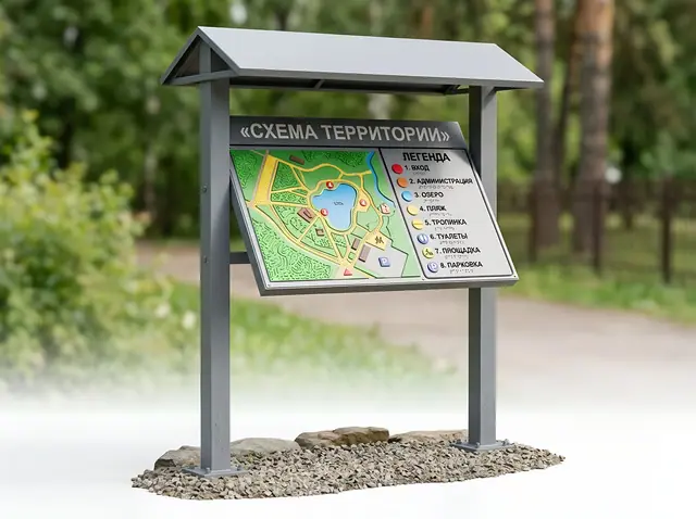 М-003 · Уличная тактильная мнемосхема на стойке
