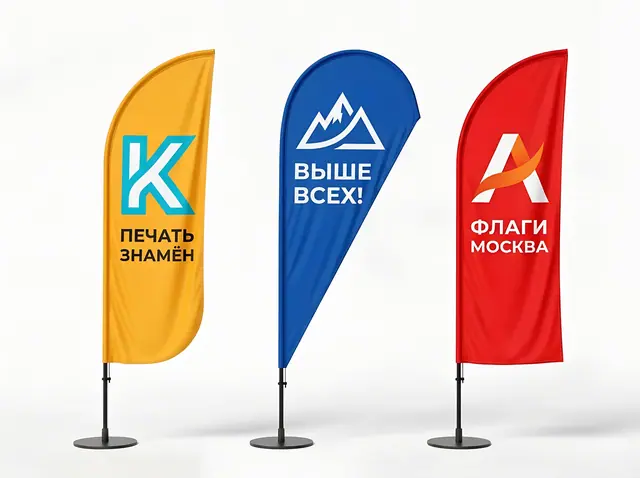 Ф-003 · Мобильные флаги (виндеры): парус, капля, прямоугольник
