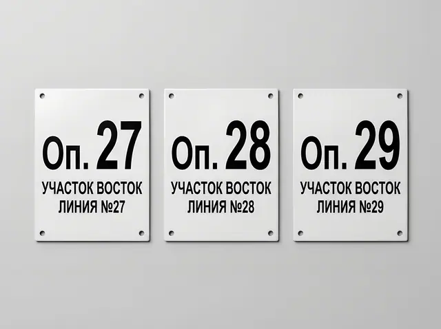 Ж-011 · Номерные таблички на опоры ЛЭП и освещения