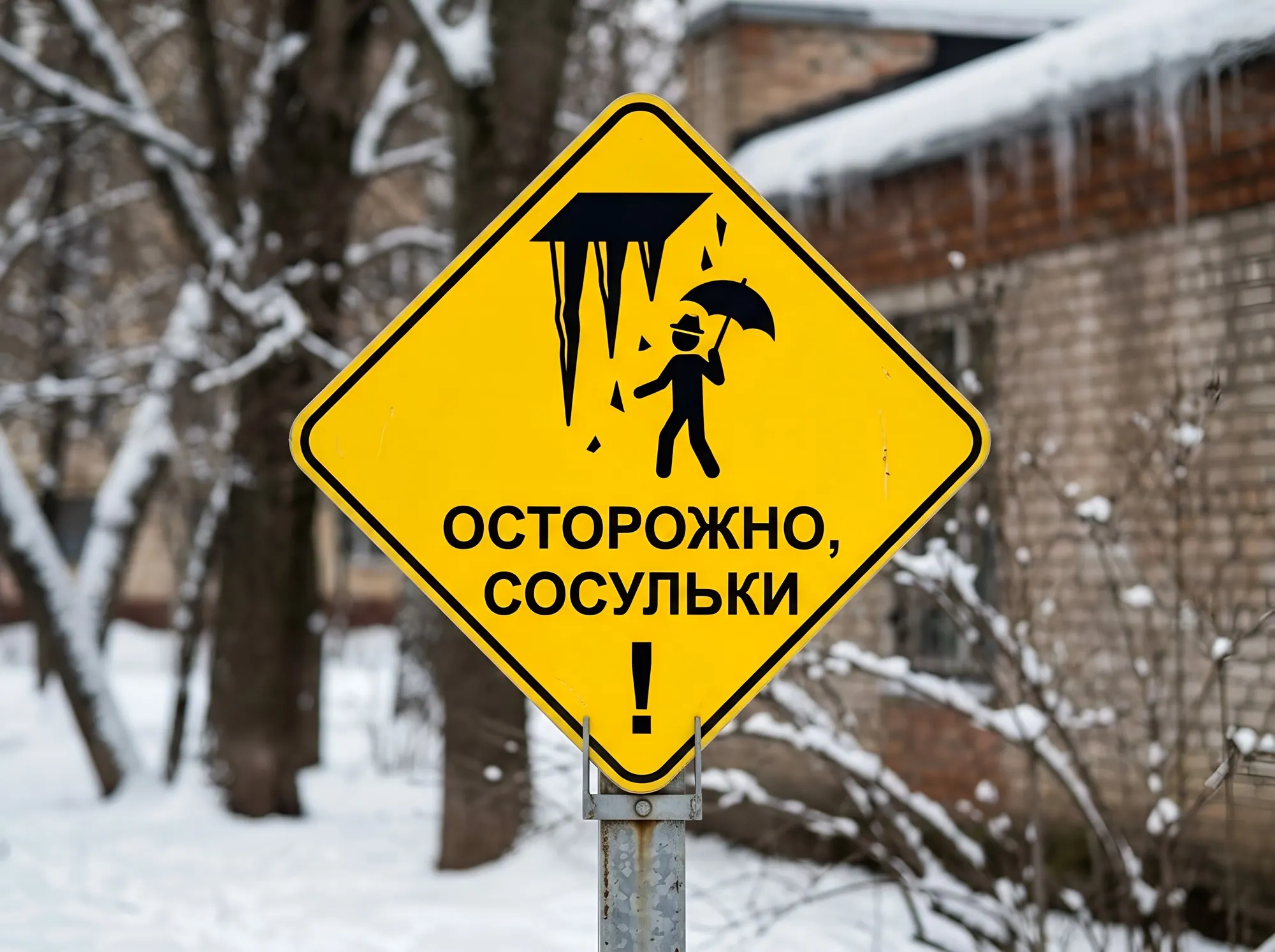 Таблички «Осторожно, сосульки» и «Возможен сход снега», Б-012