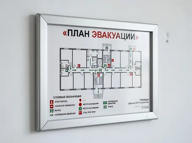 Э-005 · План эвакуации в клик-раме