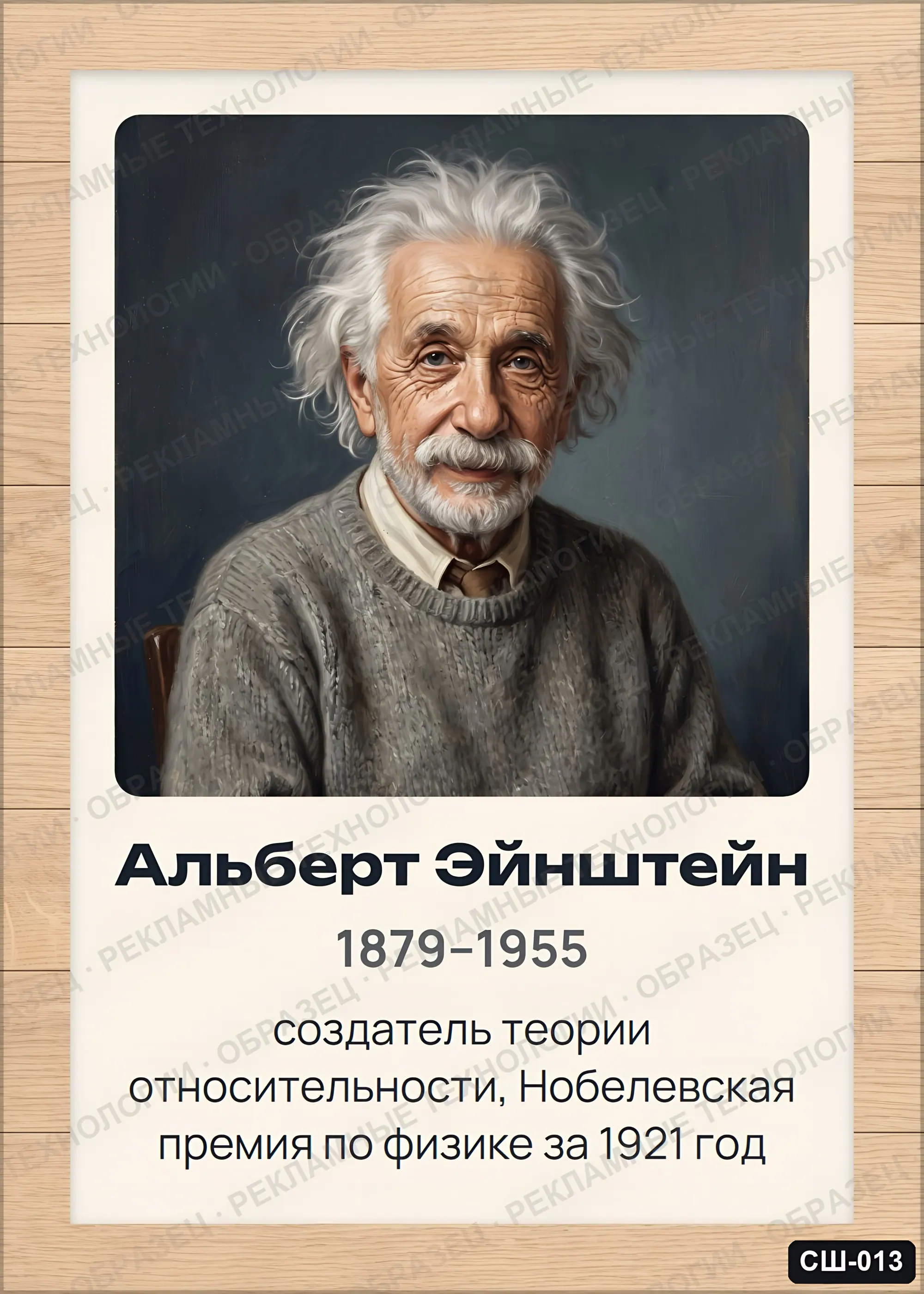 Стенд «Альберт Эйнштейн» для школы (портреты, физика), СШ-013