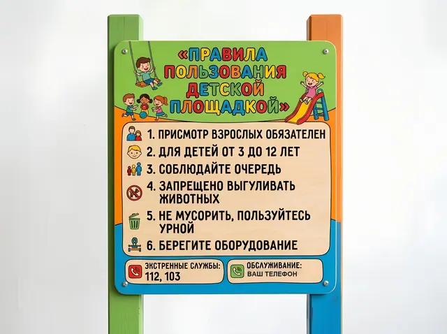 Б-006 · Табличка «Правила пользования детской площадкой»