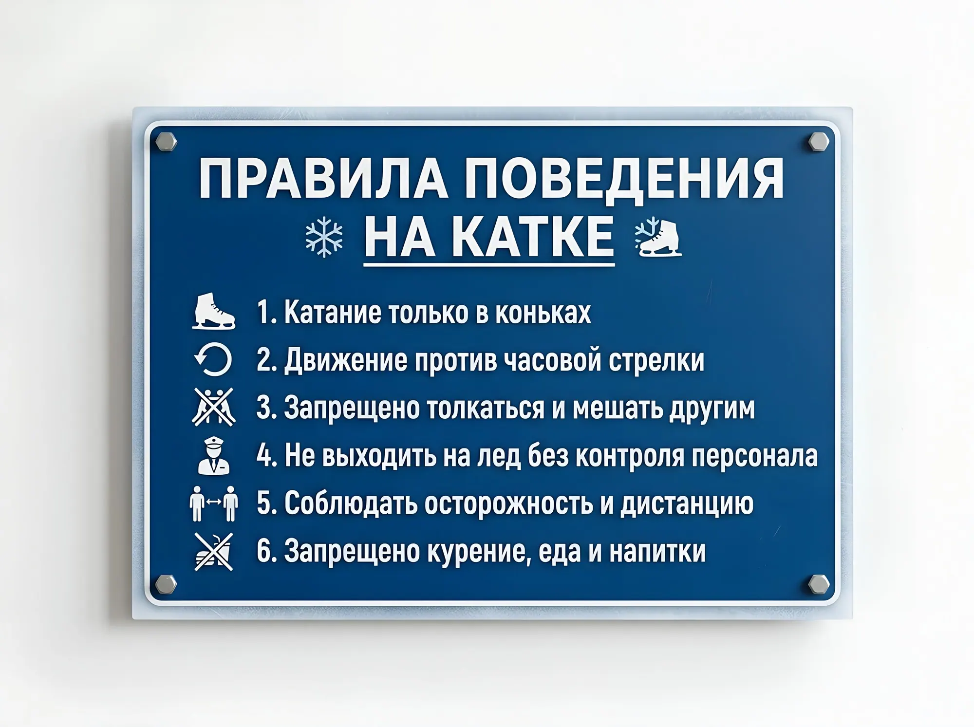 Табличка «Правила поведения на общественном катке», Б-009