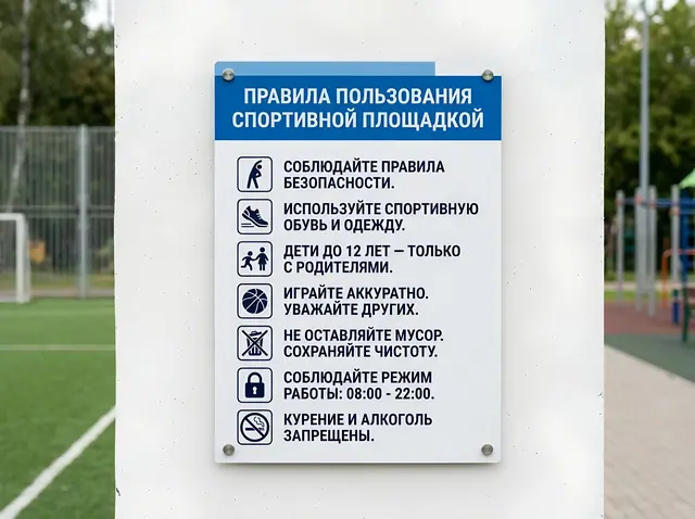 Б-007 · Табличка «Правила пользования спортивной площадкой»