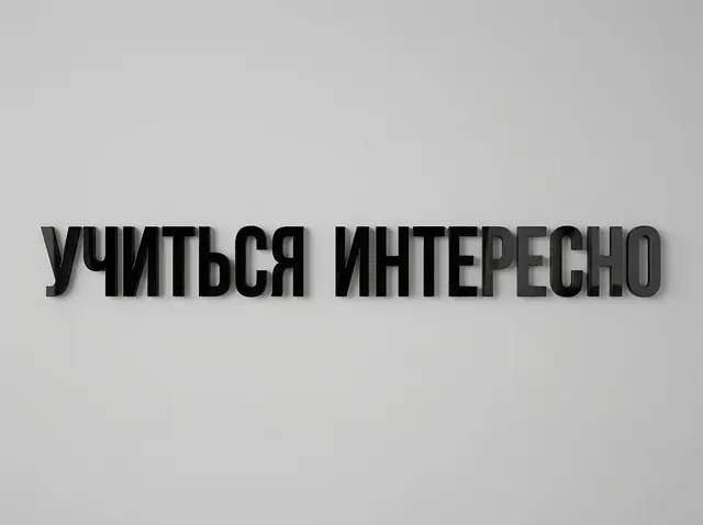 О-011 · Псевдообъёмные буквы и цитаты на стене