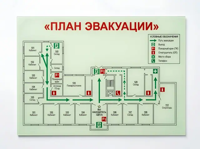 Планы эвакуации и знаки