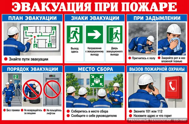 СО-1040 · Эвакуация при пожаре