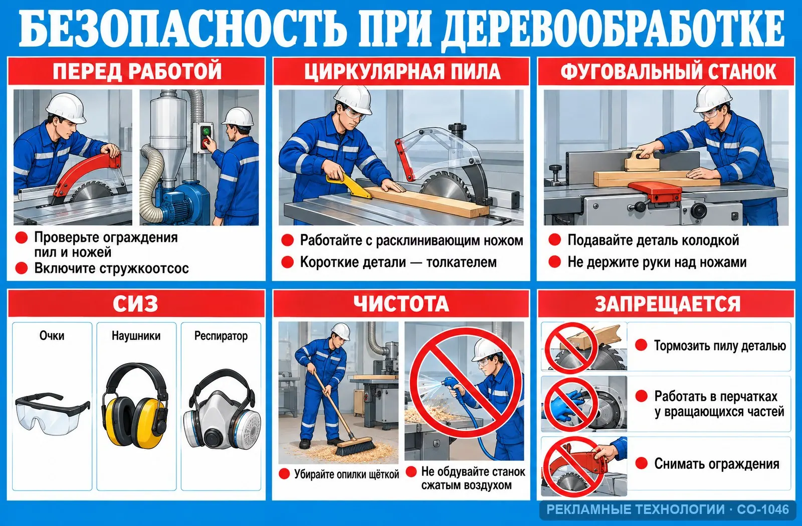 Стенд «Деревообработка» по охране труда, СО-1046