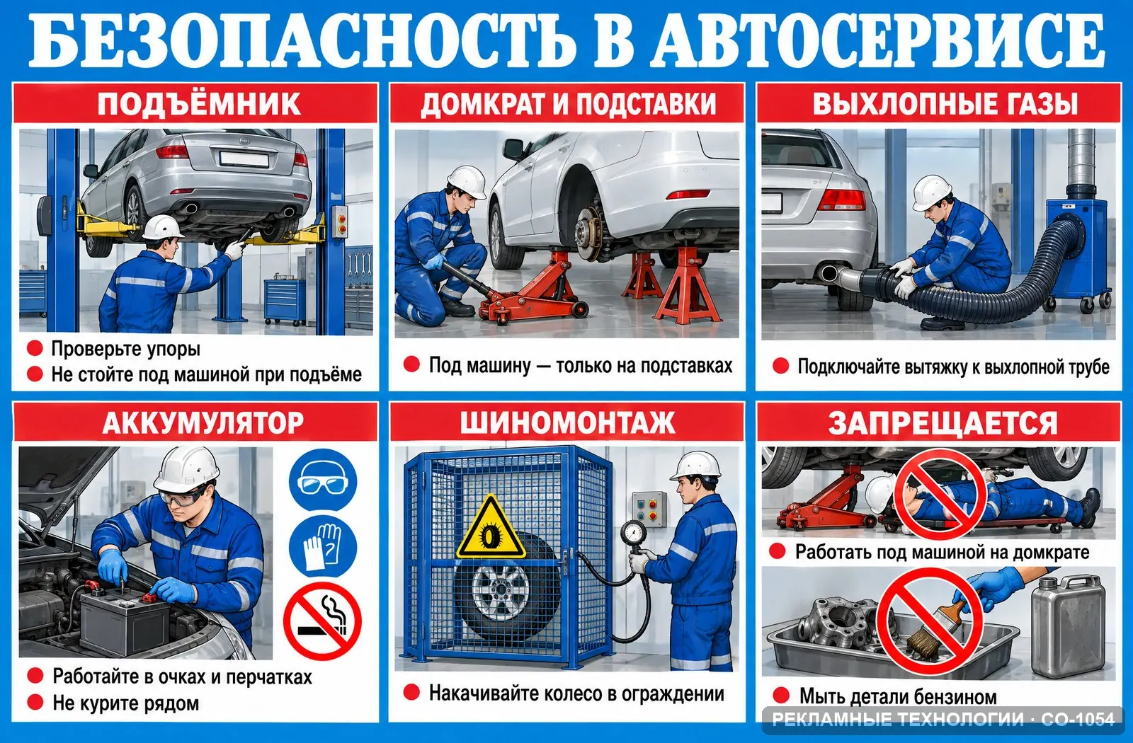 Стенд «Автосервис» по охране труда, СО-1054