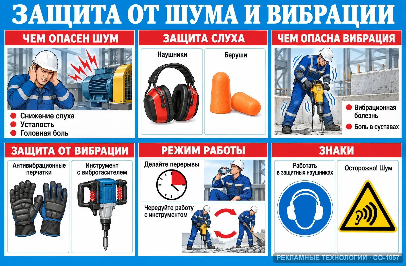 Стенд «Шум и вибрация» по охране труда, СО-1057