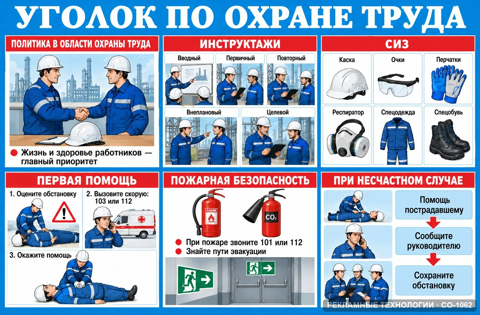 Уголок по охране труда (8 разделов), СО-1062